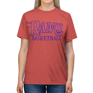 Rams Basketball 001 Unisex Adult Tee