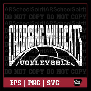 Charging Wildcats Volleyball Design