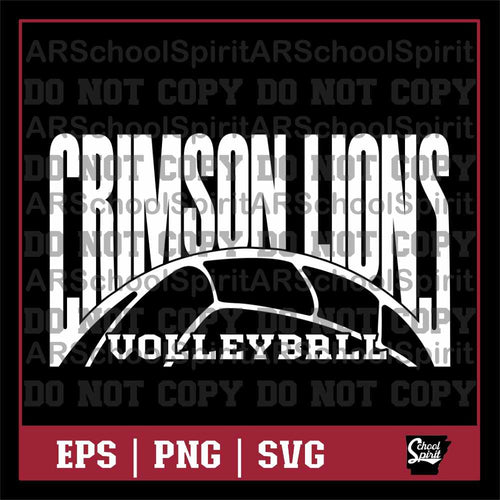 Crimson Lions Volleyball Design